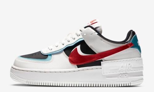 NIKE AIR FORCE SHADOW WHITE BLACK RED